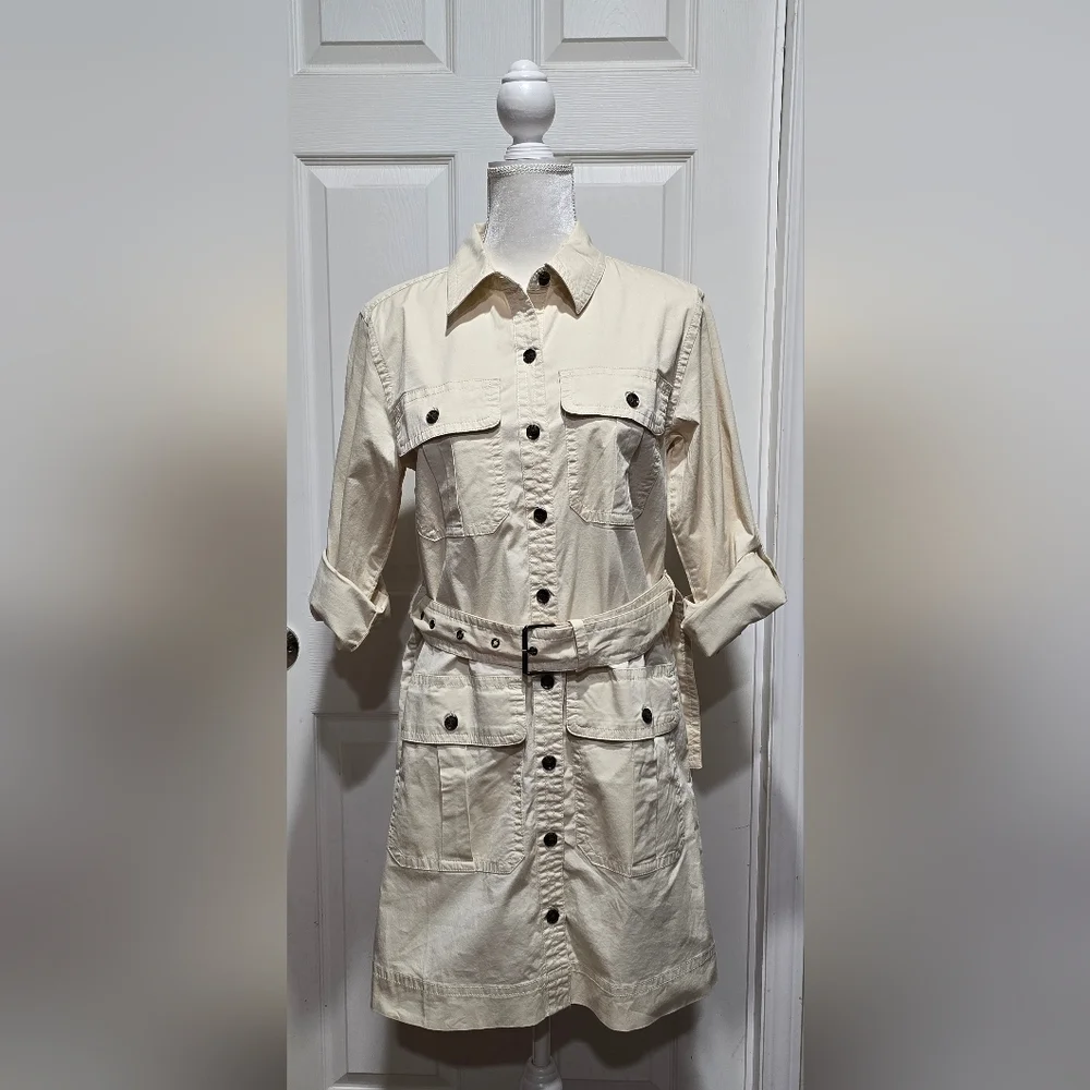 Banana Republic Heritage Expedition Cream Belted Dress